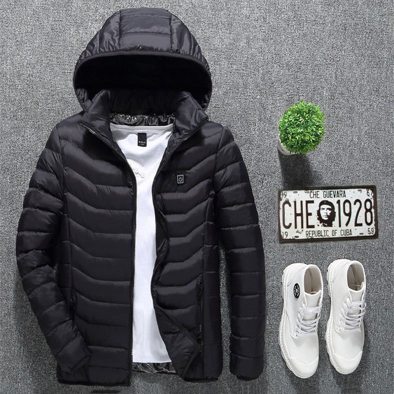 New Heated Jacket Coat USB Electric Jacket Cotton Coat Heater Thermal Clothing Heating Vest Men's Clothes Winter