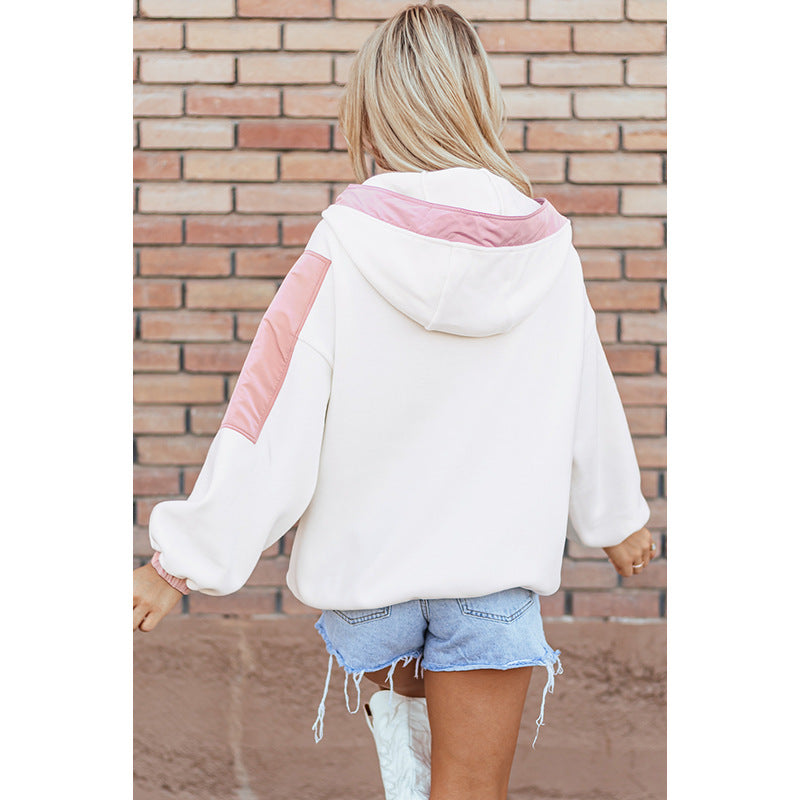 Leisure Style Overszie Contrast Color Long Sleeves Sweater